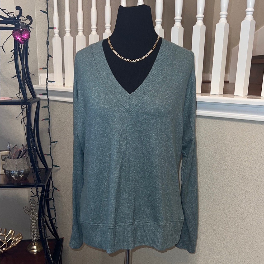 Buffalo David Bitton Teal V-Neck Sweater